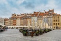 Warsaw,Poland-September 20,2021.Colorful Renaissance and Baroque merchants houses on Old Town Market Square,UNESCO world heritage Royalty Free Stock Photo