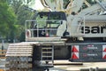 Construction of the second metro line. Cranes on the Warsaw subway construction site. Terex Demag -cc-3800