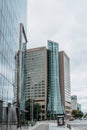 Warsaw,Poland-September 20,2021. Modern skyscrapers in the center of the Polish capital.Hotel,business center,banks.Real estate