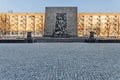 WARSAW, POLAND - SEPTEMBER 10, 2015 The Monument to the Ghetto Heroes commemorates the fight against the Nazis during the uprising