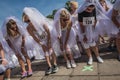 Bride run event in Warsaw, Poland