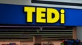 Warsaw, Poland. 21 September 2023. Sign Tedi Company signboard Tedi