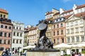Syrenka statue in the Old Town Market Place, Warsaw, Poland