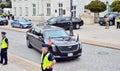 US presidential Cadillac limousine known as the `Beast` in front of the presidential palace in Warsaw Royalty Free Stock Photo