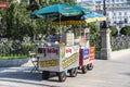 Vendor in its food stall in Warsaw, Poland Royalty Free Stock Photo