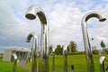 WARSAW, POLAND. Sound installation of Sheptuna in the park of Openers. Center of science of Copernicus