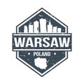 Warsaw Poland Travel Stamp. Icon Skyline City Design Vector.