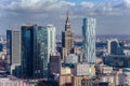 Warsaw / Poland - 03.16.2017: View at mixied modern and old architecture.