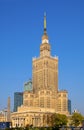 Warsaw, Poland - Warsaw city center with Culture and Science Palace - PKiN - and skyscrapers of Srodmiescie downtown district