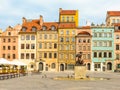 Old Town of Warsaw, Poland. Warsaw postcard. Old colorful buildings in the Central part of Warsaw city