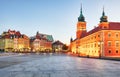 Warsaw, Royal castle and old town at sunset, Poland Royalty Free Stock Photo