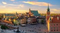 Warsaw, Royal castle and old town at sunset Royalty Free Stock Photo