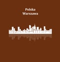 Warsaw silhouette in Poland