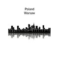 Warsaw silhouette in Poland