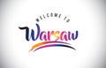 Warsaw Welcome To Message in Purple Vibrant Modern Colors.