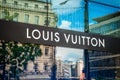 Warshaw, Poland - May 14, 2022: Glass facade of Louis Vuitton fashion store