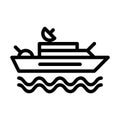 Warship icon or logo in outline