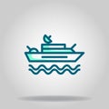 Warship icon or logo in twotone