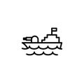 Warship icon stock of transportation vehicles isolated vector