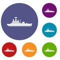 Warship icons set