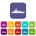 Warship icons set
