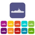 Warship icons set