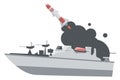 Warship launch rocket. Navy force weapon icon Royalty Free Stock Photo