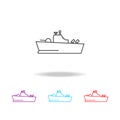 Warship line icon. Elements of military in multi colored icons. Premium quality graphic design icon. Simple icon for websites, web