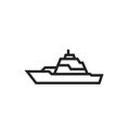 Warship line icon. navy ship symbol. isolated vector image