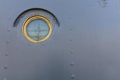 Warship metal starboard and window Royalty Free Stock Photo