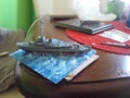 warship plastic model before