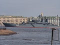 Warship of the Russian Navy in St. Petersburg. Preparation for the parade in honor of the Russian Navy day. 26 July 2018