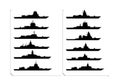 Warship silhouette set. Naval ship collection. Naval ships from the side view