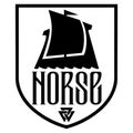 Warship of the Vikings. Drakkar logo, ancient scandinavian pattern and norse sign Valknut