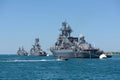 Warships in Sevastopol bay Royalty Free Stock Photo