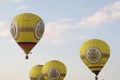 Warstein, North Rhine-Westphalia, Germany, every year, montgolfiade, tethered balloons with advertising Warsteiner brewery in