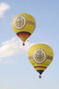 Warstein, North Rhine-Westphalia, Germany, every year, montgolfiade, tethered balloons with advertising Warsteiner brewery in