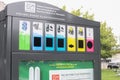 Warszaw, Poland - August, 2022: collection point for batteries, light bulbs, CDs, batteries, small electronics, SEPARATE WASTE