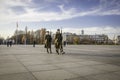 Warszawa / Poland -Representative Honor Guard Regiment of the Polish Armed Forces on the way to Tomb of the Unknown Soldier. Royalty Free Stock Photo