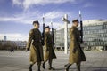 Warszawa / Poland -Representative Honor Guard Regiment of the Polish Armed Forces on the way to Tomb of the Unknown Soldier. Royalty Free Stock Photo