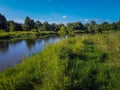 A photo from a drone showing the Warta River in central Poland.