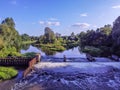 A photo from a drone showing the Warta River in central Poland.