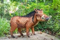 Warthog made of Lego blocks during animal expo in Planckendael Zoo. Royalty Free Stock Photo