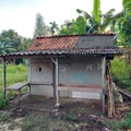 warung makan dan barang kebutuhan sehari hari tradisional di desa yang masih tutup, lokasi di tengah kebun