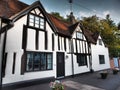 Beautifull historical Warwick old Houses situated in the town of Warwick, on a sandstone bluff at a bend of the River Avon. Royalty Free Stock Photo