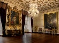 Warwick Castle State Dining Room Empty with lights on