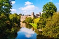 Warwick, UK. Castle of Warwick with river Royalty Free Stock Photo