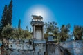 Statue of Bull in Kerameikos, the cemetery of ancient Athens in Greece