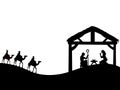 Walk of the three wise men over the desert to visit the newborn Jesus, and bring gifts