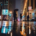 It Was a Dark and Stormy Night in the Big City Royalty Free Stock Photo